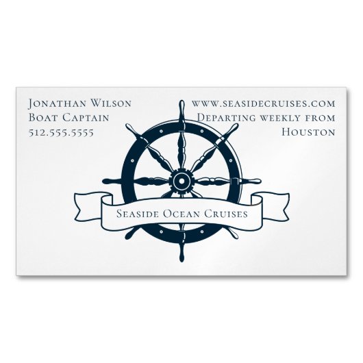 Aangepast  handvat Nautisch wiel Magnetisch Visitekaartje (Voorkant)
