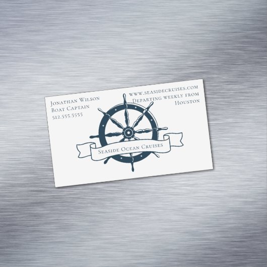 Aangepast  handvat Nautisch wiel Magnetisch Visitekaartje (Voorbeeld)