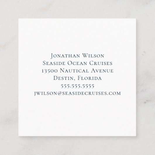 Aangepast  handvat Nautisch wiel Vierkante Visitekaartje (Achterkant)