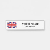 Aangepast hangend bureaunaamwoord bord met Britse  Deurbordje (Voorkant)