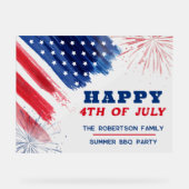 Aangepast Happy 4 juli Parade Red White Blue Acryl Bord (Voorkant)