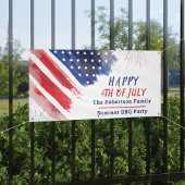 Aangepast Happy 4 juli Parade Red White Blue Spandoek