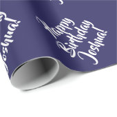 Aangepast, Happy Birthday Blue #26235C Cadeaupapier (Rol Hoek)