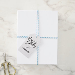 Aangepast Happy Birthday Cadeau Minimaal gepersona Cadeaulabel