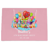 Aangepast Happy Birthday - persoonlijk roze Groot Cadeauzakje (Voorkant)