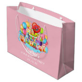 Aangepast Happy Birthday - persoonlijk roze Groot Cadeauzakje (Achterkant Gekanteld)