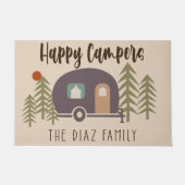 Aangepast Happy Camper-slaapsel, Camping Lovers Deurmat (Voorkant)