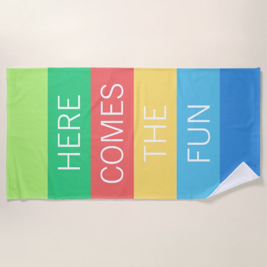 Aangepast Happy Sunny Summer Stripes Pattern Strandlaken (Voorkant)