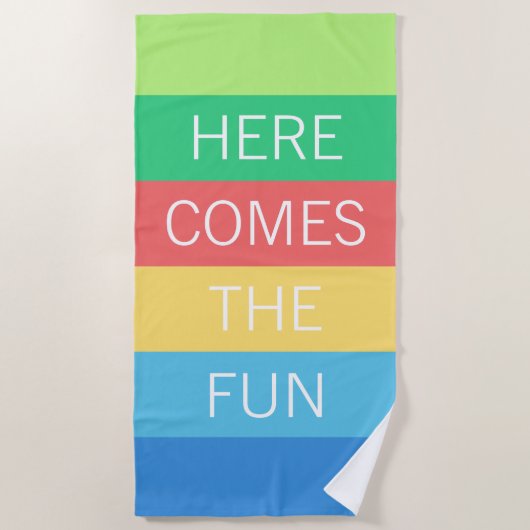 Aangepast Happy Sunny Summer Stripes Pattern Strandlaken (Voorkant)