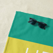 Aangepast Happy Sunny Summer Stripes Pattern Strandlaken (In situ)