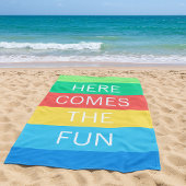 Aangepast Happy Sunny Summer Stripes Pattern Strandlaken