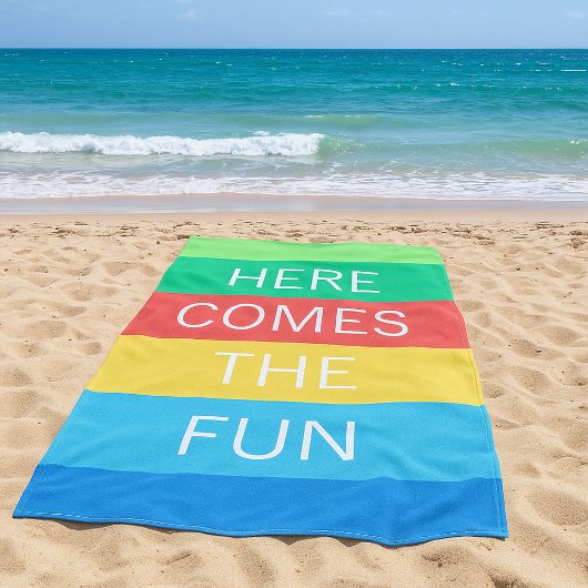 Aangepast Happy Sunny Summer Stripes Pattern Strandlaken