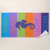 Aangepast Happy Sunny Summer Stripes Pattern Strandlaken (Voorkant)