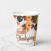 Aangepast Happy Thanksgiving Herfst Company Dinner Papieren Bekers (Achterkant)