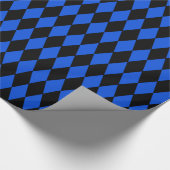 Aangepast Harlequin Blue/Black Diamond Wrapping Pa Cadeaupapier (Hoek)