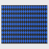 Aangepast Harlequin Blue/Black Diamond Wrapping Pa Cadeaupapier (Vlak)