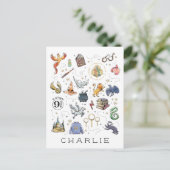 Aangepast | HARRY POTTER™ pictogrammen Briefkaart (Staand voorkant)