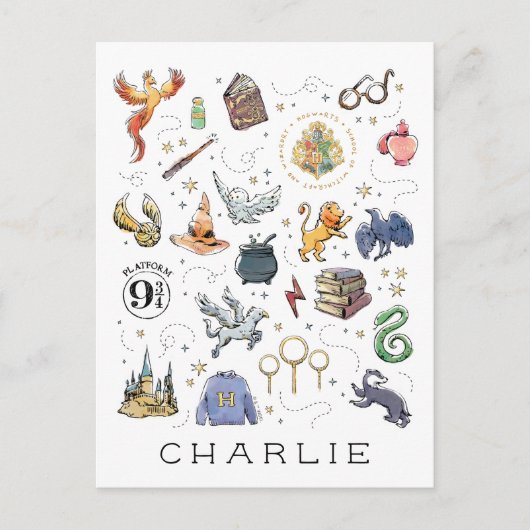 Aangepast | HARRY POTTER™ pictogrammen Briefkaart (Voorkant)