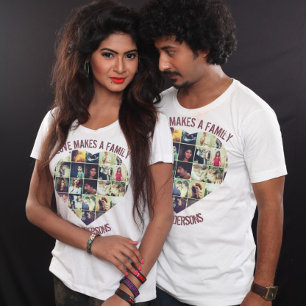 Aangepast hart Aangepast fotocollage sjabloon T-shirt