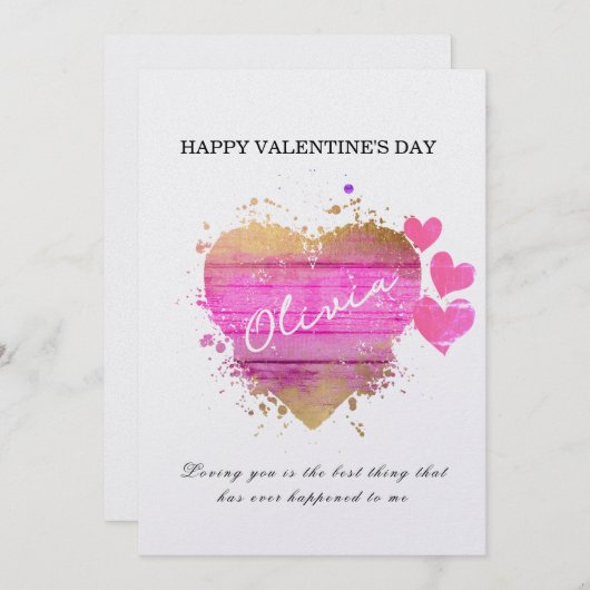 Aangepast hart Aangepaste Kaart Valentijnsdag (Voorkant / Achterkant)