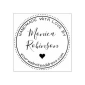 Aangepast hart en rond handbereik met liefde door rubberstempel (Afrduk)