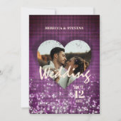 Aangepast hart Faux Burgundy Pset Photo Weddenscha Kaart (Voorkant)