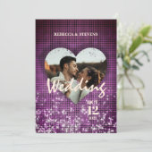 Aangepast hart Faux Burgundy Pset Photo Weddenscha Kaart (Staand voorkant)