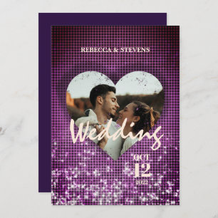 Aangepast hart Faux Burgundy Pset Photo Weddenscha Kaart