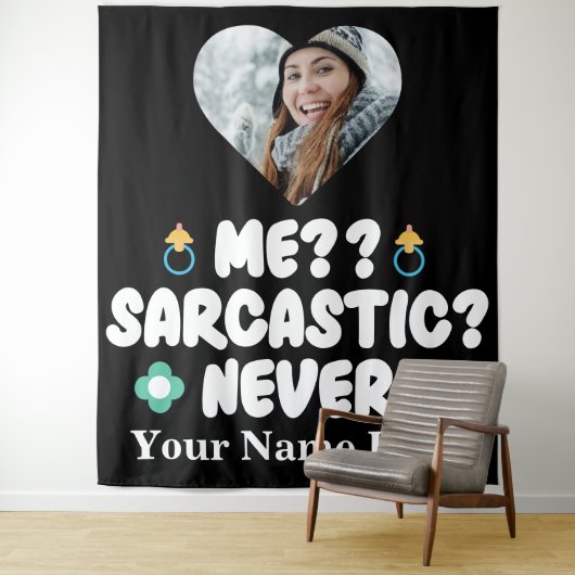 Aangepast hart foto Ik Sarcastic Nooit Wandkleed (In situ)