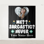 Aangepast hart foto Ik Sarcastic Nooit Wandkleed (Voorkant)