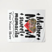 Aangepast hart foto Moeder Mam zoete mamacita Wandkleed (Voorkant (horizontaal))