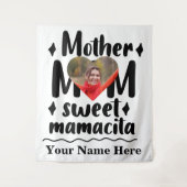 Aangepast hart foto Moeder Mam zoete mamacita Wandkleed (Voorkant)