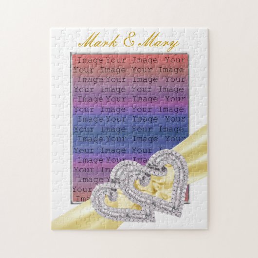 Aangepast hart Lemon Ribbon Puzzle Legpuzzel (Verticaal)