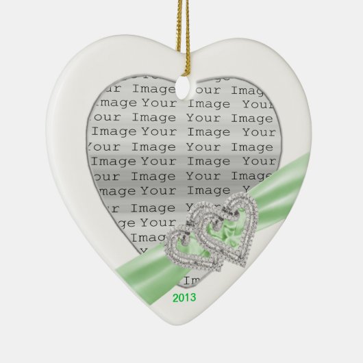 Aangepast hart Limoen lint ornament (Rechts)