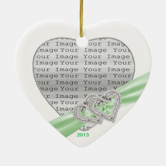 Aangepast hart Limoen lint ornament (Achterkant)