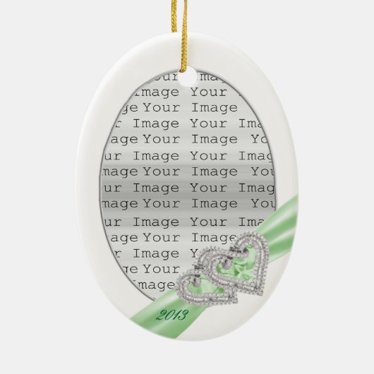 Aangepast hart Limoen lint ornament (Achterkant)