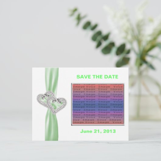 Aangepast hart Limoen opslaan Briefkaart Datum (Staand voorkant)