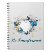 Aangepast hart met Butterflies Morpho Notitieboek (Voorkant)