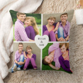 Aangepast hart met gekoppelde namen 4 Fotocollage Kussen (Deken)