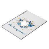 Aangepast hart met vlinders Morpho Notitieboek (Linkerzijde)