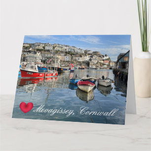 Aangepast Hart Mevagissey Vistuigsteiger Cornwall Kaart