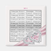 Aangepast hart pasteelroze lintmagneet magneet (Voorkant)