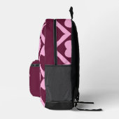 Aangepast Hart Schachbrettpatroon Bordeaux Roze - Bedrukte Rugzak (Rechts)