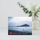 Aangepast hart St. Michaels monteren Cornwall + Ho Feestdagenkaart (Staand voorkant)