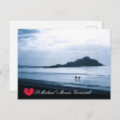 Aangepast hart St. Michaels monteren Cornwall + Ho Feestdagenkaart (Voorkant / Achterkant)