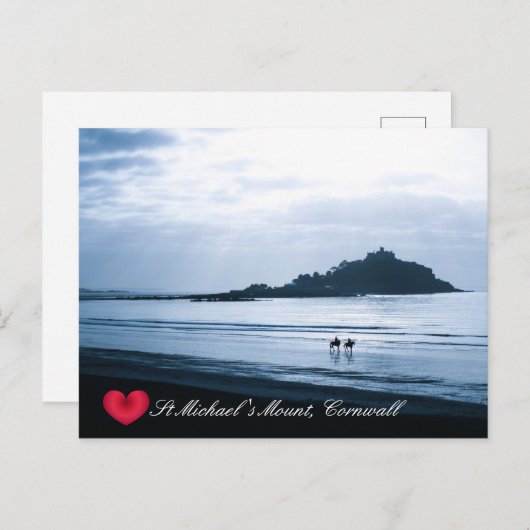 Aangepast hart St. Michaels monteren Cornwall + Ho Feestdagenkaart (Voorkant / Achterkant)