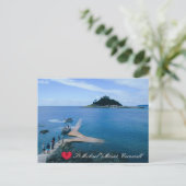 Aangepast hart St. Michaels monteren Cornwall met Feestdagenkaart (Staand voorkant)