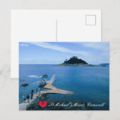 Aangepast hart St. Michaels monteren Cornwall met Feestdagenkaart (Voorkant / Achterkant)