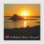 Aangepast hart St. Michaels Mount Cornwall Sunset (Voorkant)
