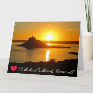 Aangepast hart St. Michaels Mount Cornwall Sunset Kaart